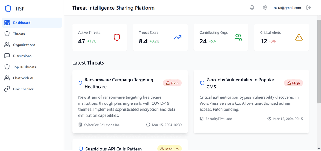 TISP-Threat Intelligence sharing platform